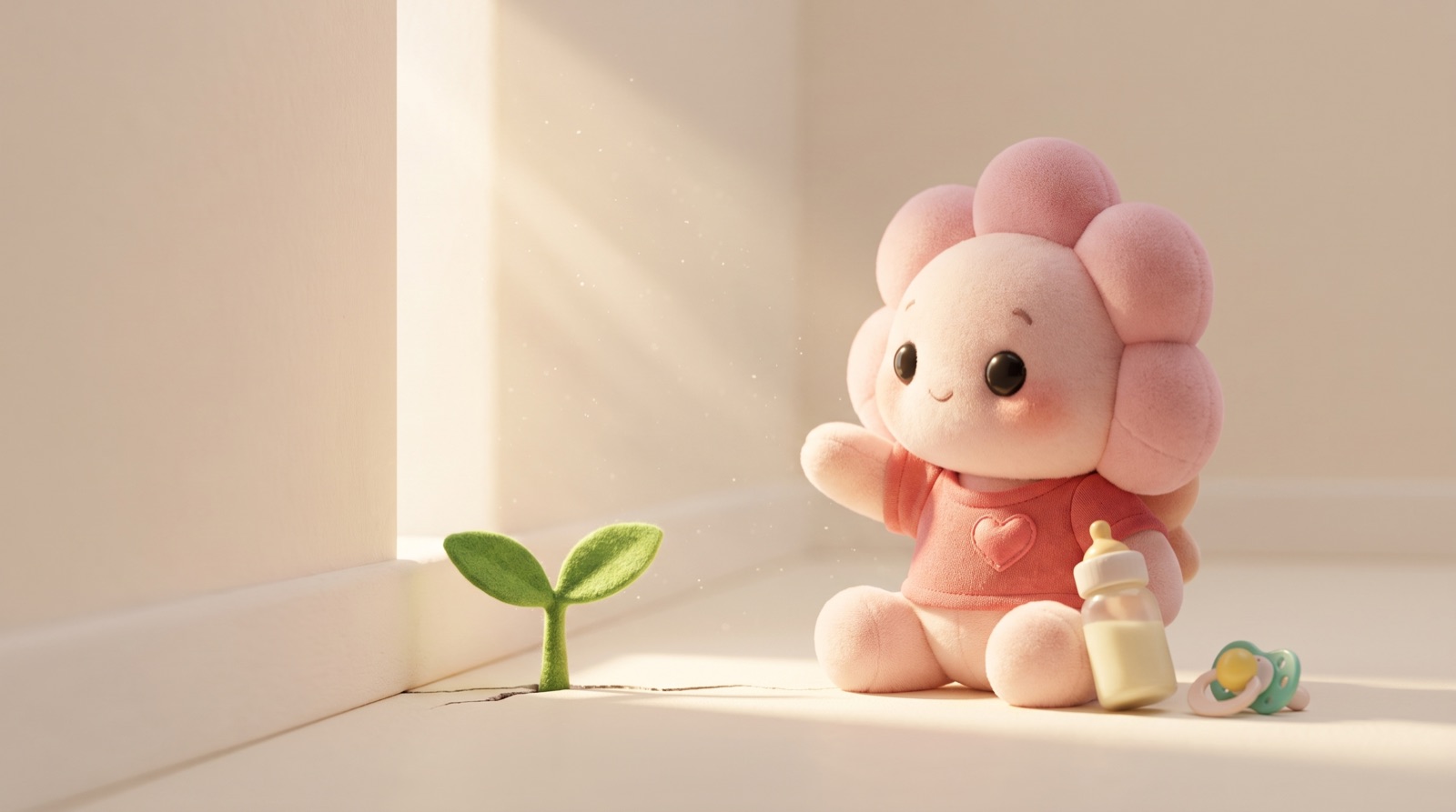 Sprout reaching for a ray of morning light